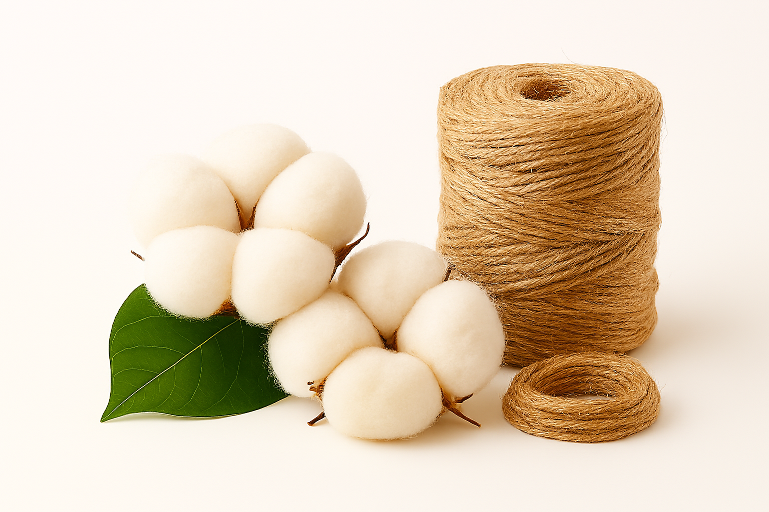 Natural fiber products including cotton and jute